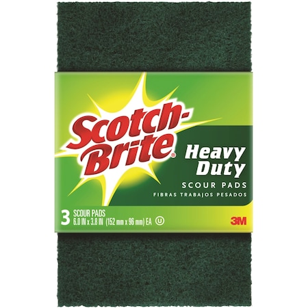 Scotch-Brite Heavy Duty Scouring Pad For All Purpose 6 In. L , 3PK